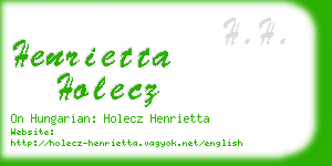 henrietta holecz business card